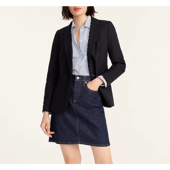 J. Crew Parke Blazer Jacket Wool Navy Blue Size 2 - Picture 2 of 14